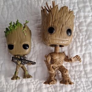 Groot Funko Lot Of 2 No Box Bobblehead